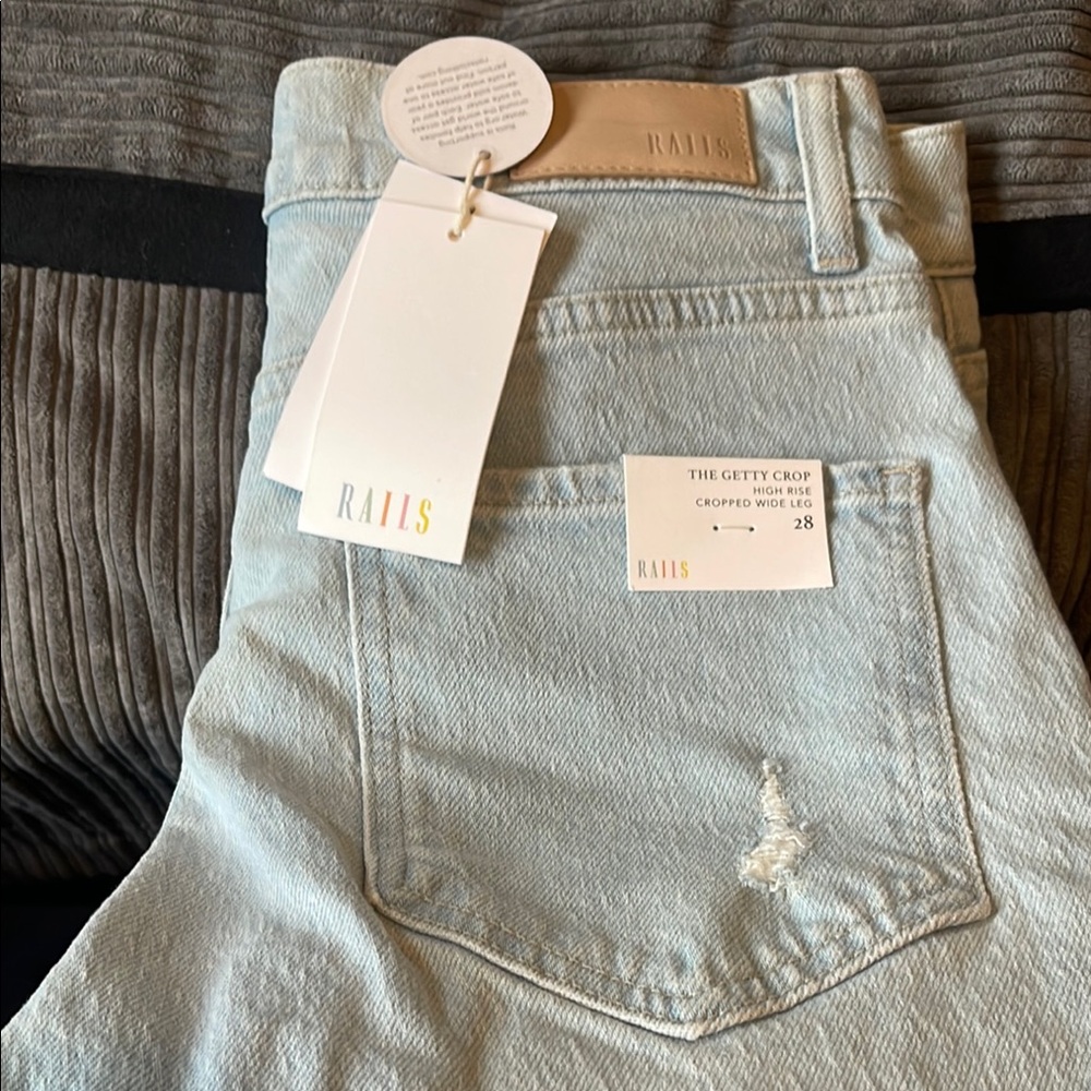 Rails Light Blue Cropped Wide Leg Jeans